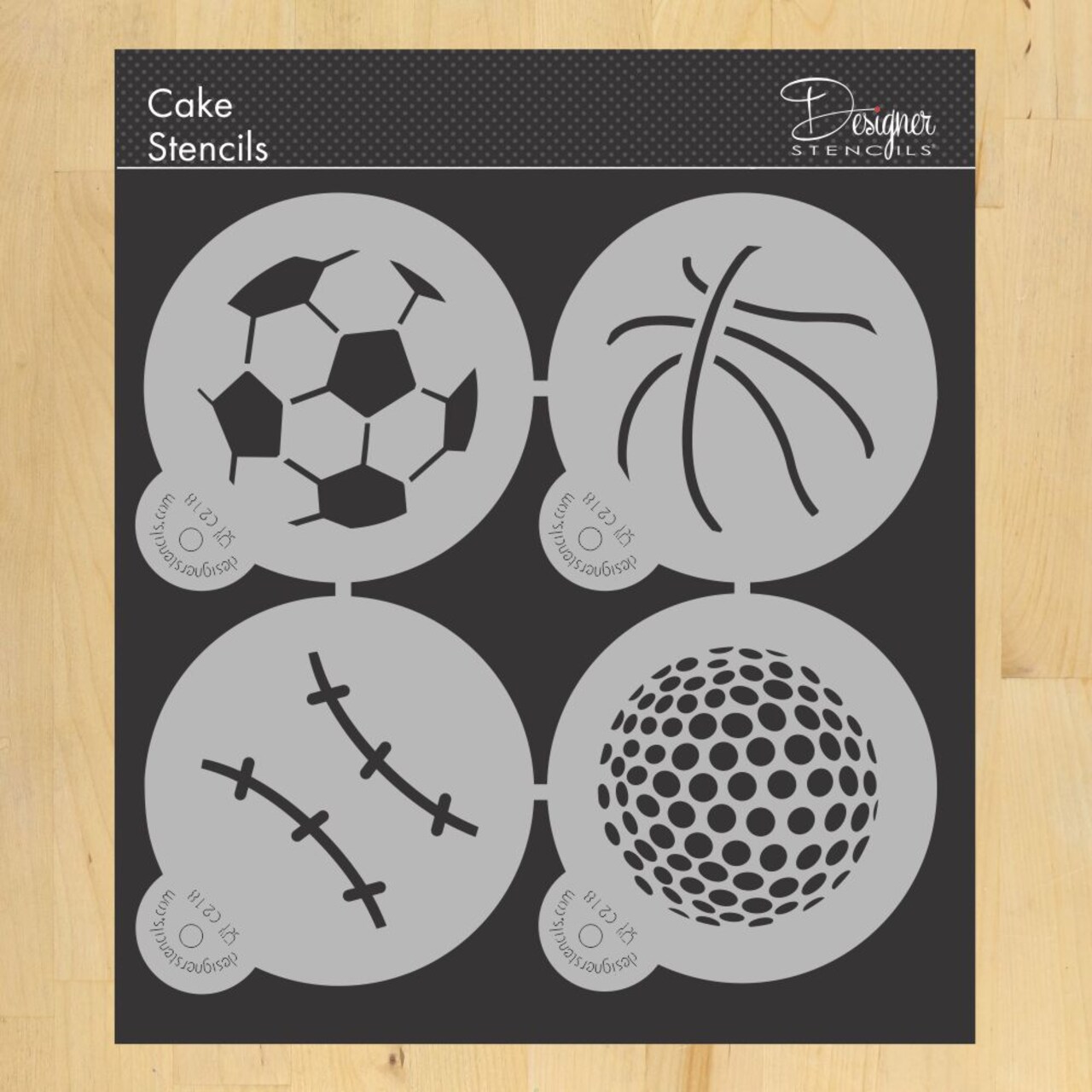 Large Sports Ball Cookie Stencils: Basketball, Golf, Soccer, Baseball | C218 by Designer Stencils |
